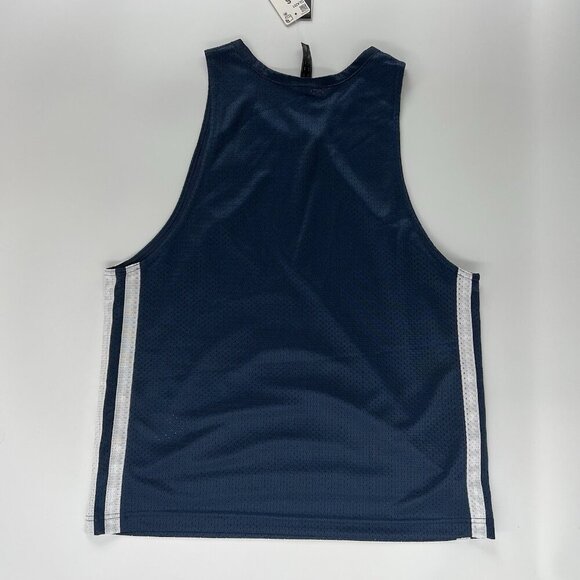 Adidas Men's Small Primegreen Basketball Mesh Tank Top Navy Blue Classic Stripes - Picture 2 of 7